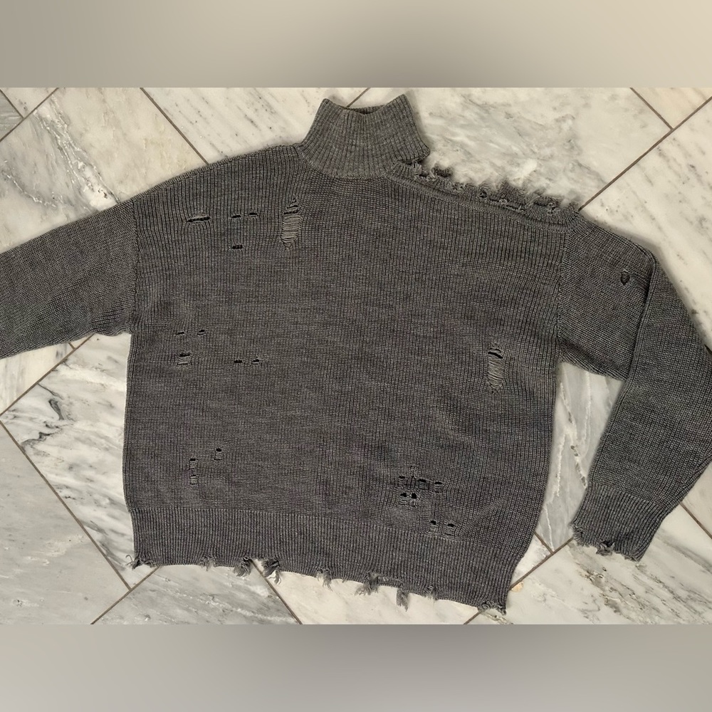 Lover’s + Friends Arlington Sweater. Cozy rib knit with distressed detail.
